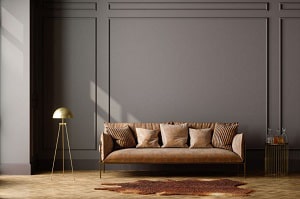 brown-furniture-with-gray-walls