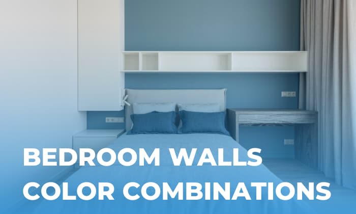 blue two colour combination for bedroom walls