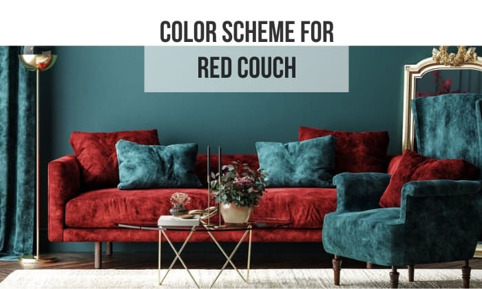color scheme for red couch