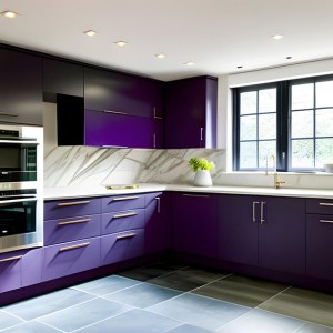 Romantic-Purple-Cabinets-with-gray-floor