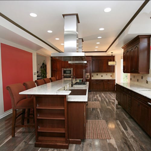 bamboo-wood-floors-with-cherry-cabinets