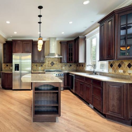 maple-wood-floors-with-cherry-cabinets
