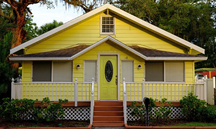 shining-yellow-front-door-color-for-yellow-house