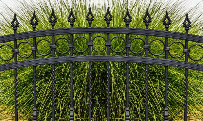 Cover-a-Metal-or-Wrought-Iron-Gate-for-Privacy-add-nature-related-decorations