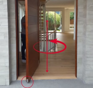 Pivoted-egress-door-in-home