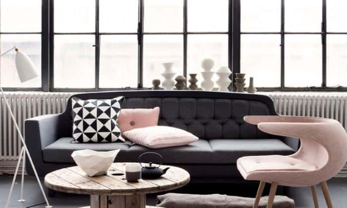 pink-color-with-charcoal-grey-couch