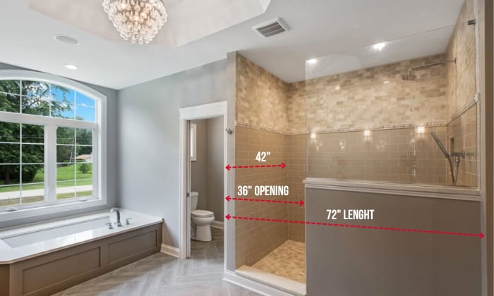 doorless-walk-in-shower-opening-sizes