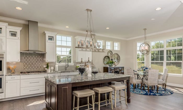 santa-cecilia-granite-with-brown-kitchen-cabinets